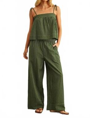 NEW MIOU MUSE market stripe pants in avocado
